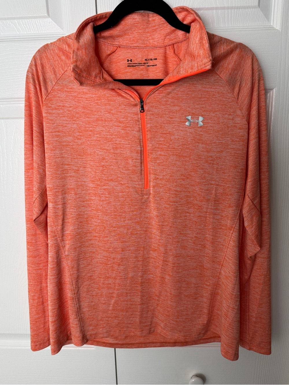 Under Armour Orange Heather 1/4 Zip Performance Pullover